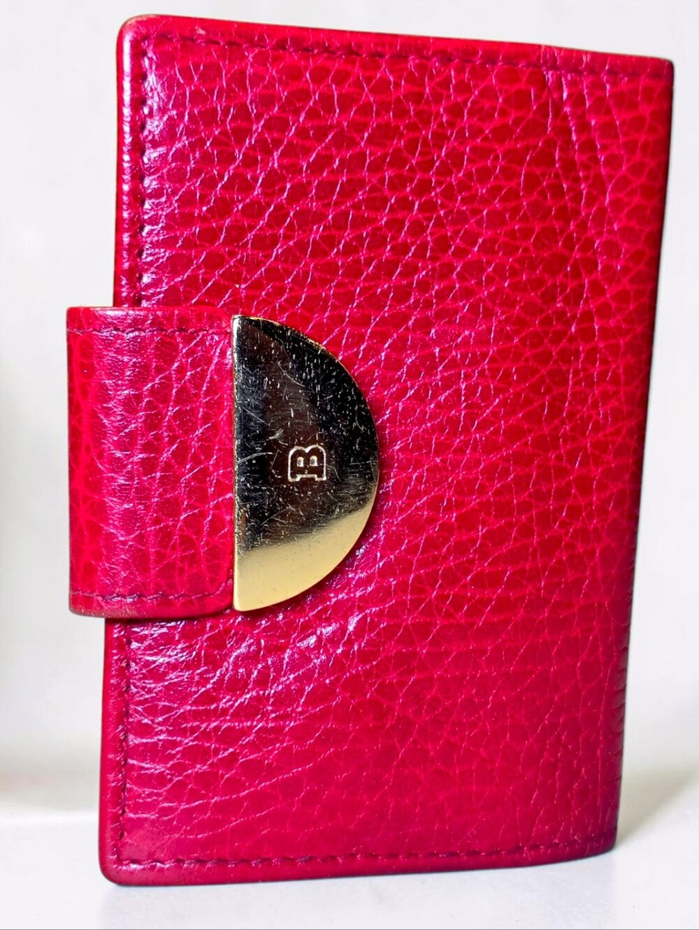 BALLY Red Leather Key Holder